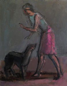 Woman Scolding Dog, oils 24_ x 18_ copy