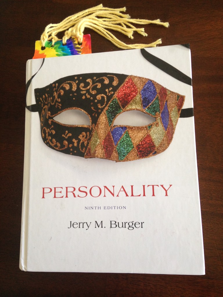 Textbook with bookmark inside