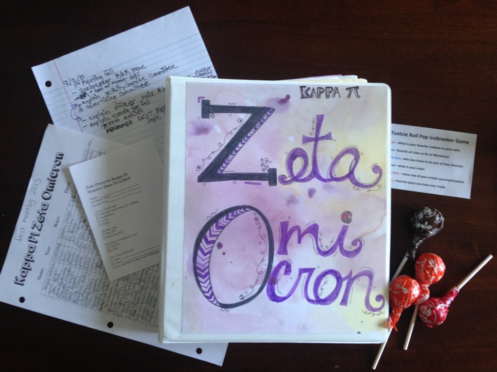 Binder, lollipops, and paperwork