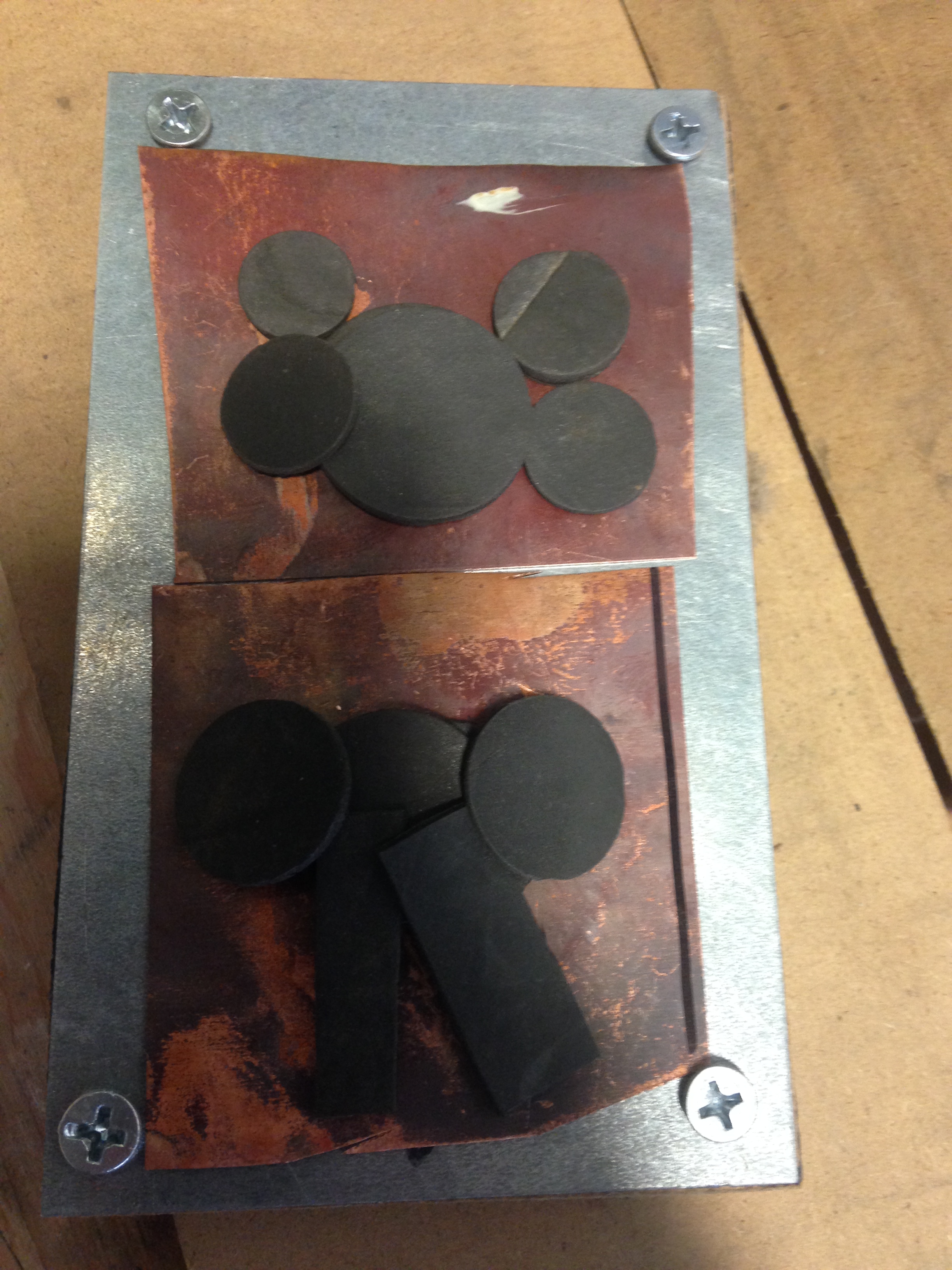 rubber pieces in the copper