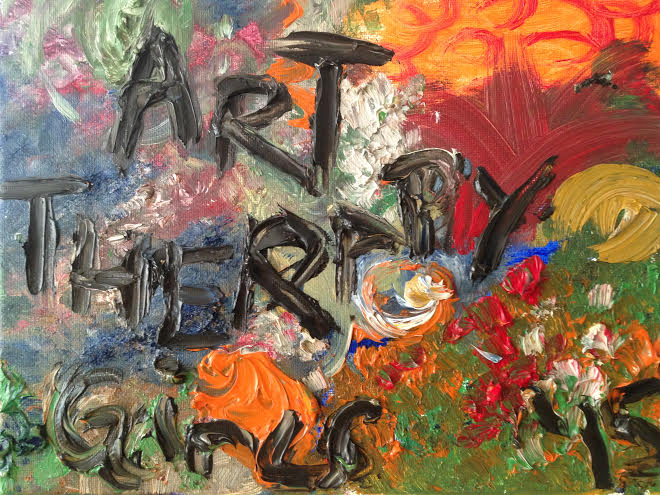 colorful painting that says art therapy girls