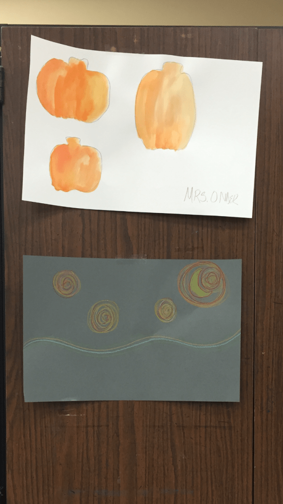 Water colored pumpkins