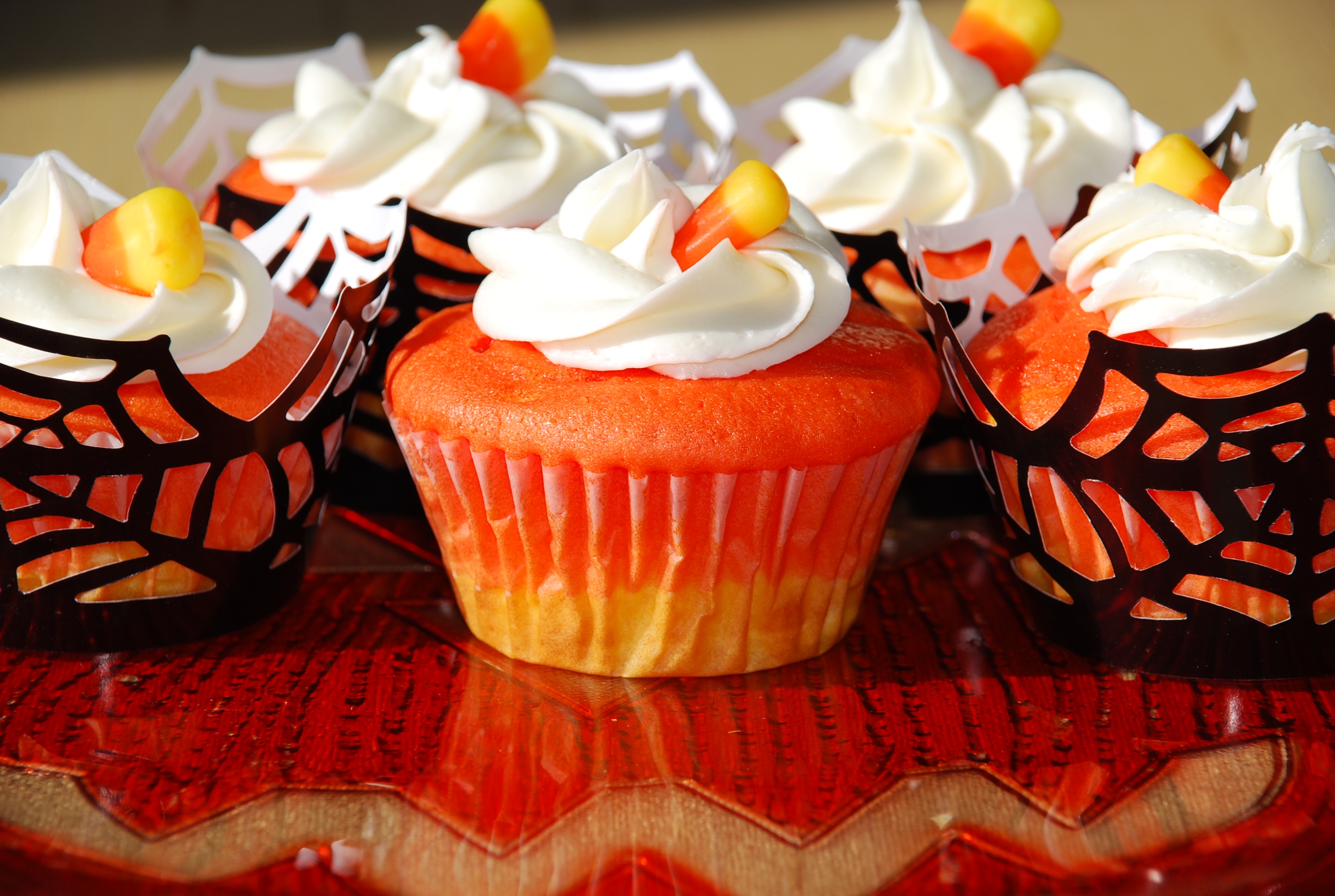 candy corn cupcakes