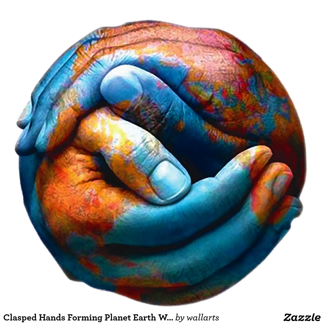 clasped hands resembling the earth