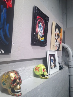 Day of the Dead painted skulls and artwork