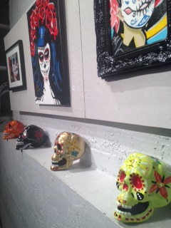 Day of the Dead painted skulls and artwork