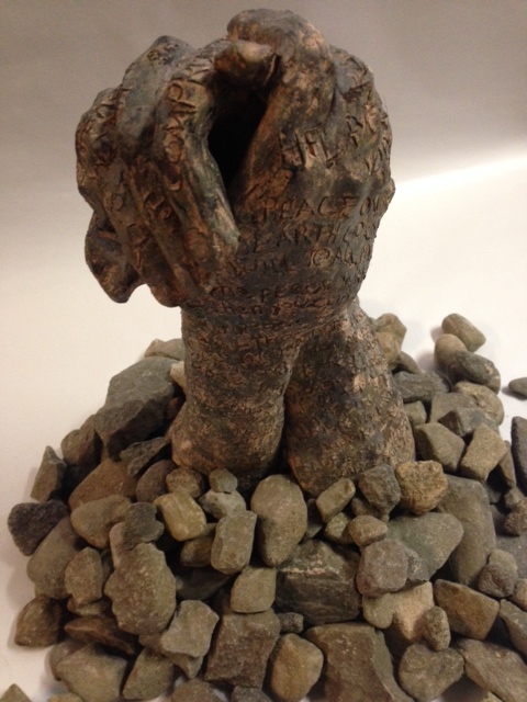 close up of clay hands