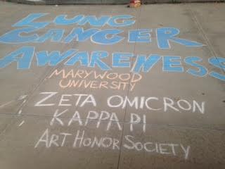 Lung Cancer Awareness Chalk Drawing