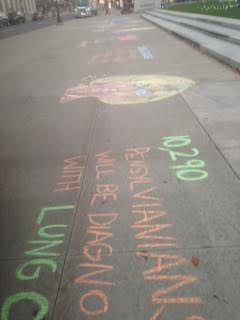 Lung Cancer Awareness Chalk Drawing