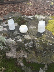 White Spray Painted Jars