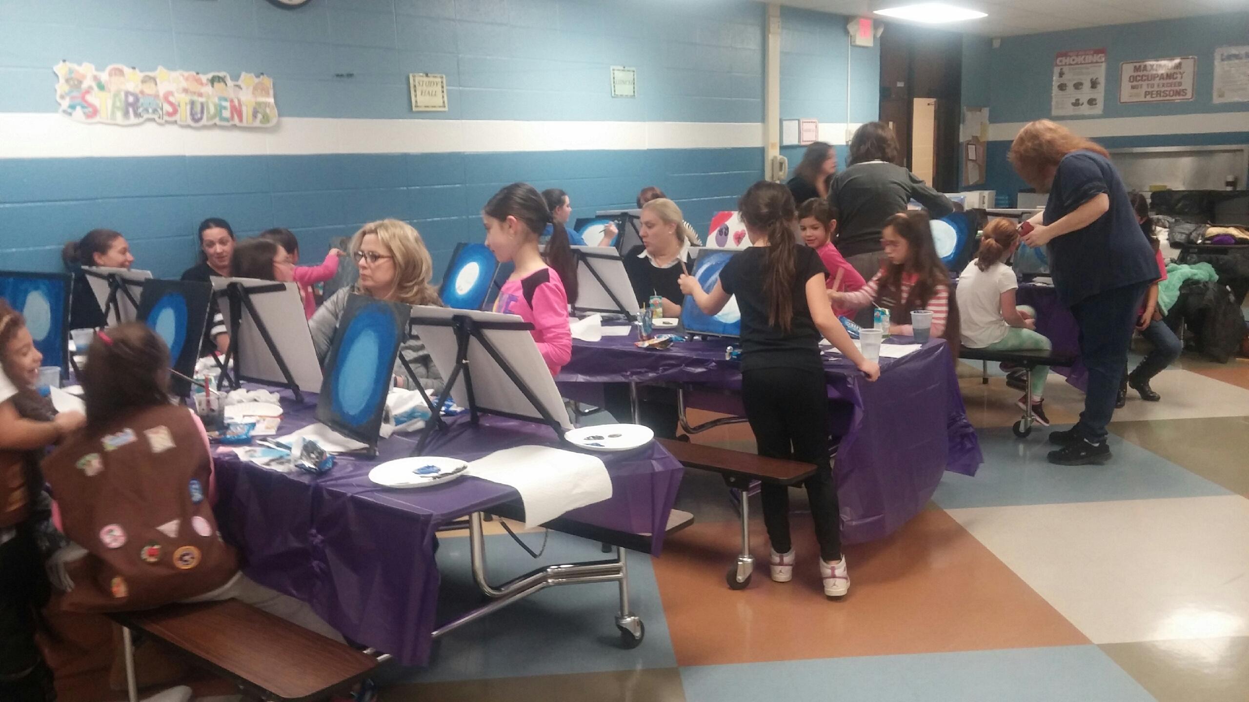painting night with the girl scouts