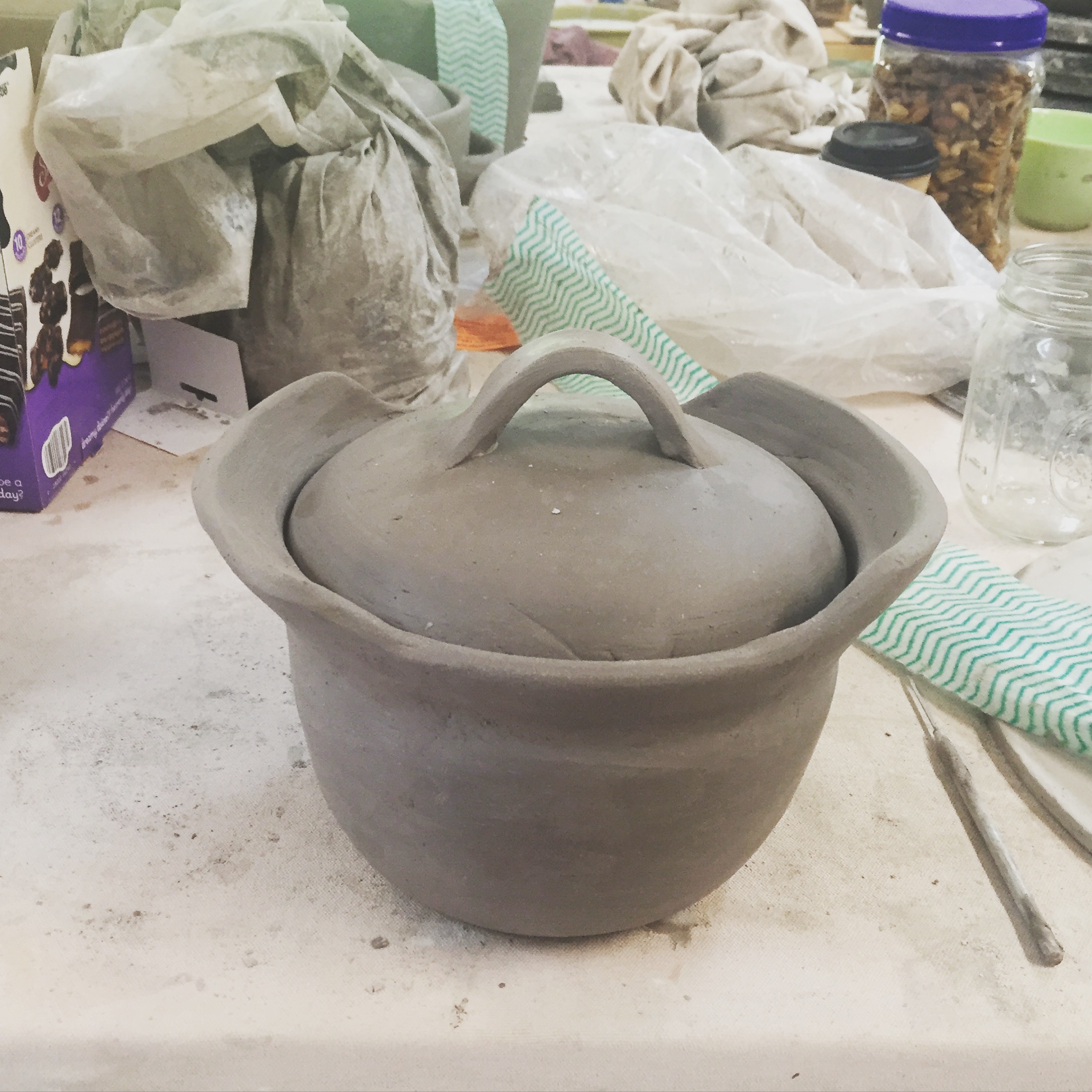 casserole dish that has not been fired yet