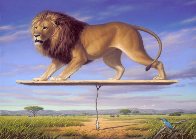 Lion Surrealist painting