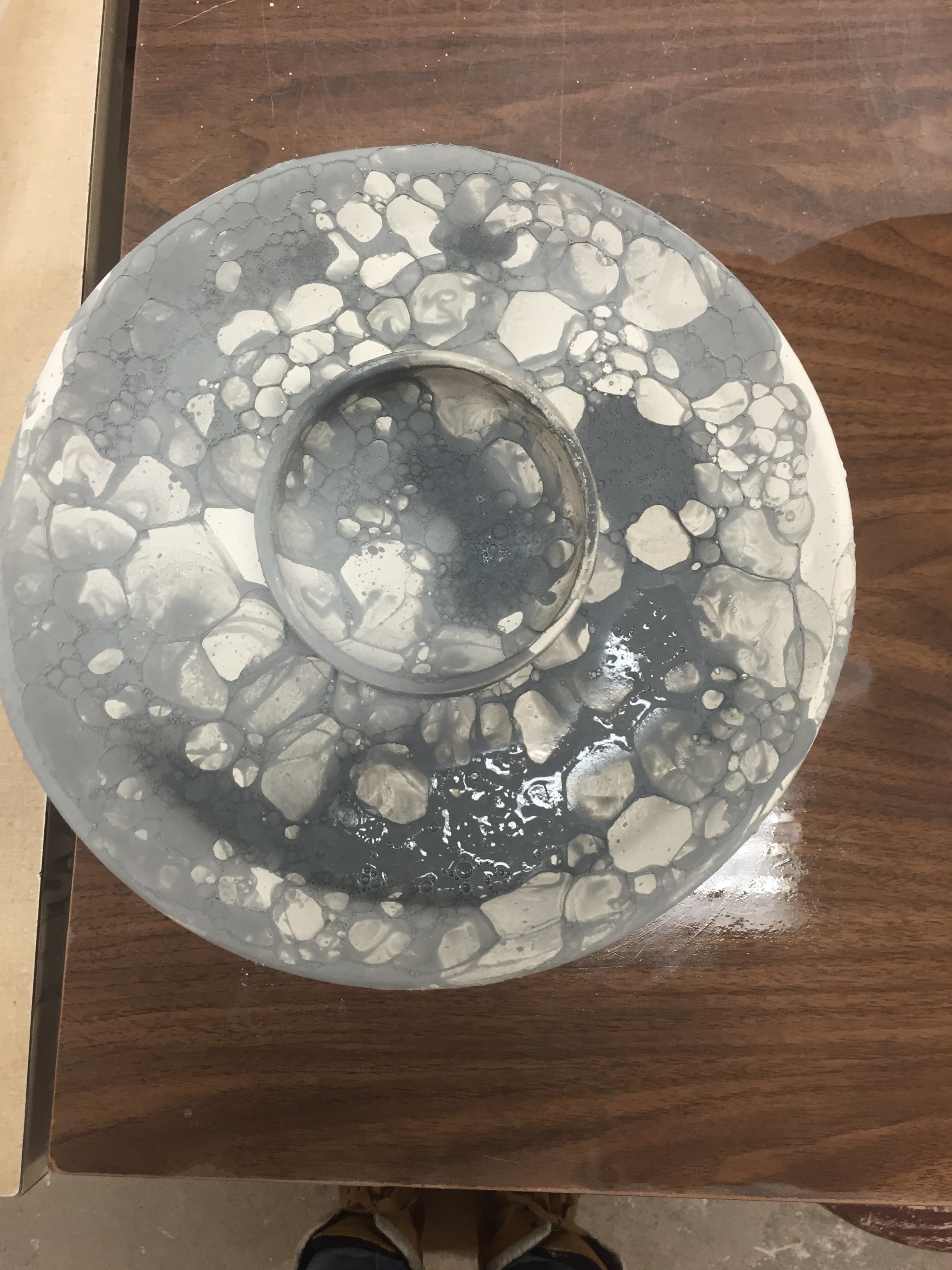 freshly glazed chip and dip dish