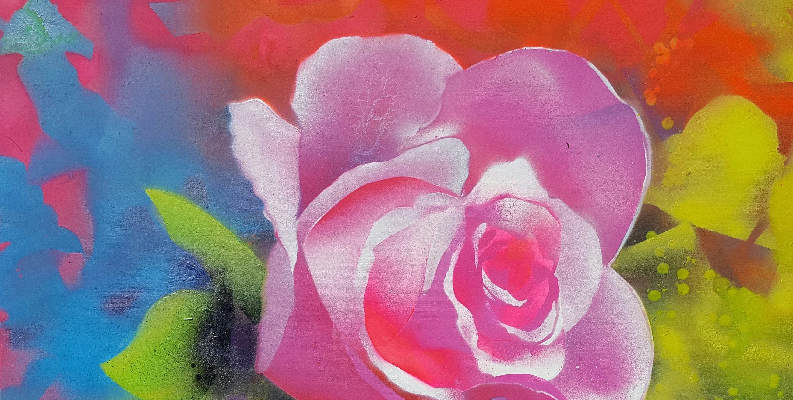 flowers, rose, painting