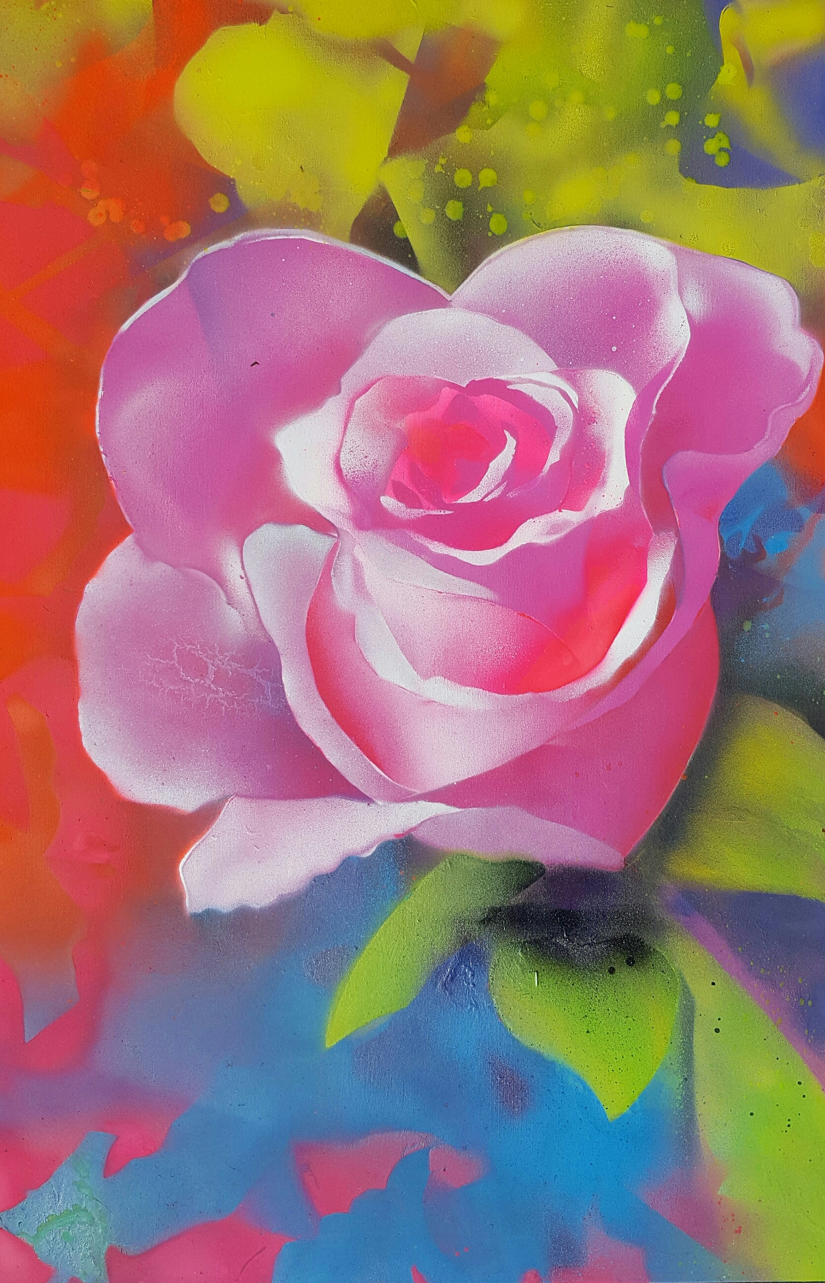 rose, painting, full