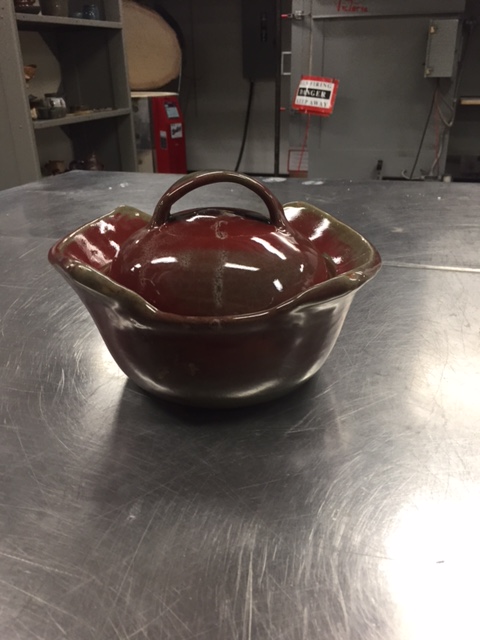 red serving dish