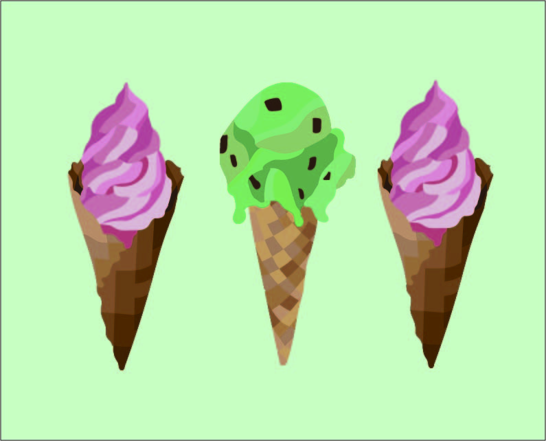 graphic design, digital, art, cones, ice cream