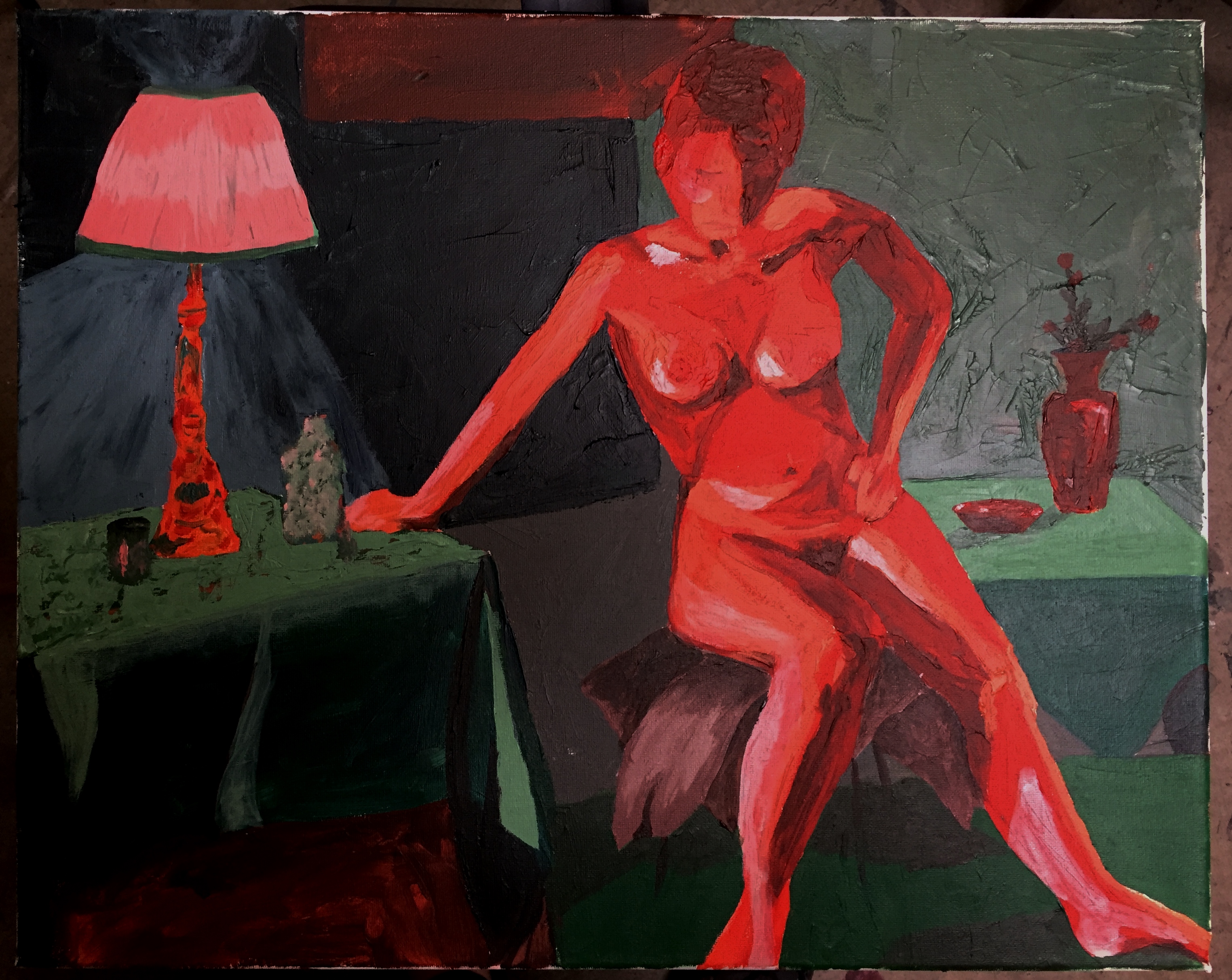 painting, red, gesture