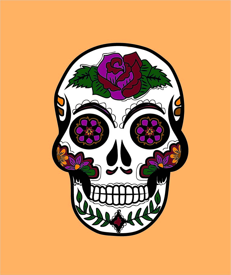 graphic design, digital, art, skull, design, illustration