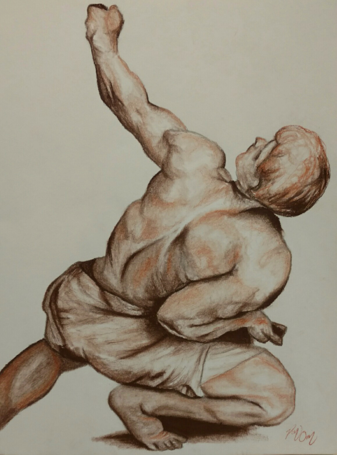 gesture, drawing, male, back, muscles