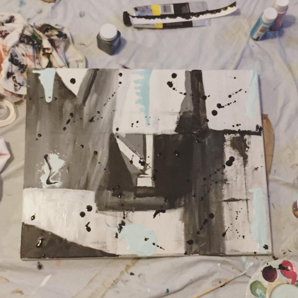"Grey Areas, Not So Gray", Abstract Painting