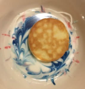 cookie in marbled icing