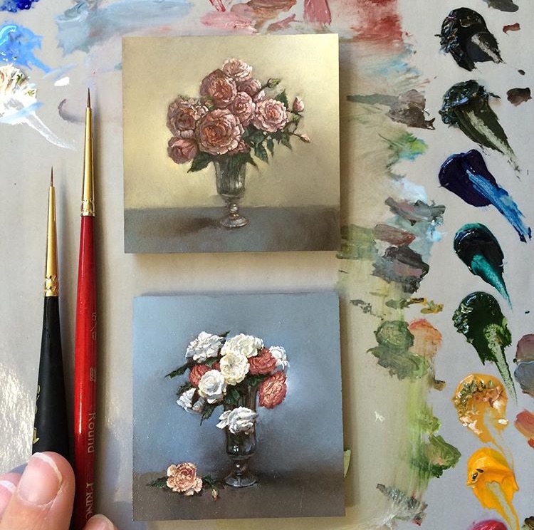 Floral oil paintings
