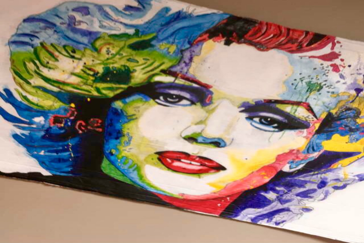 marilyn monroe painting in multicolor