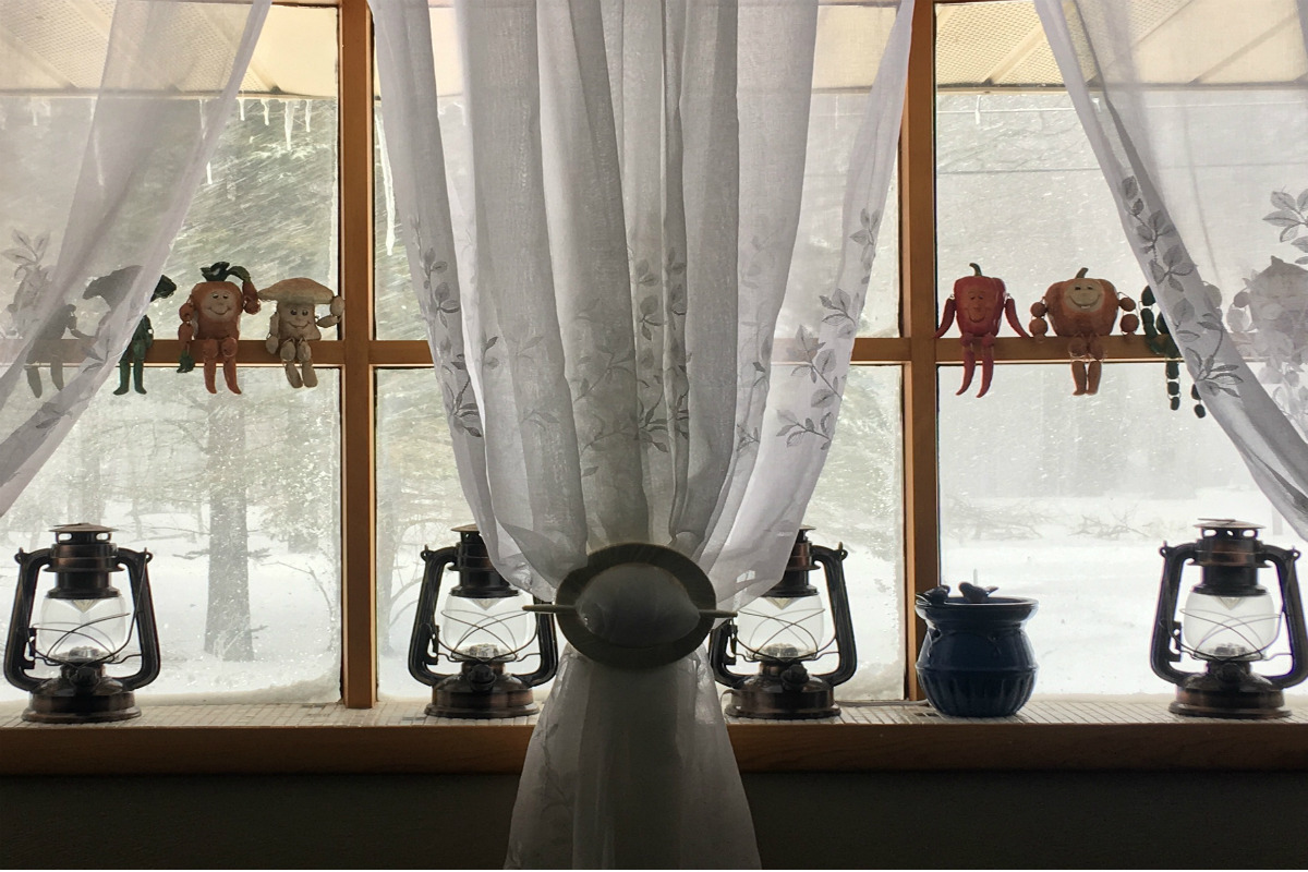 window with a beautiful snowy view