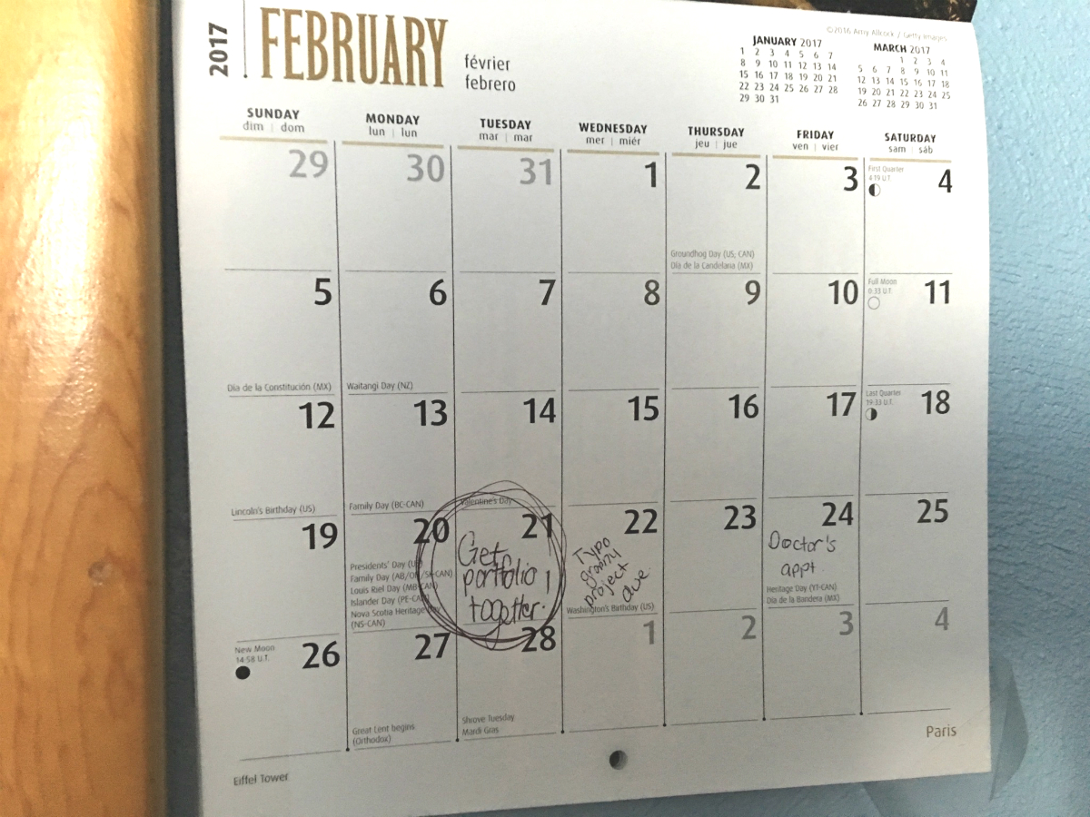 calendar for february with dates circled