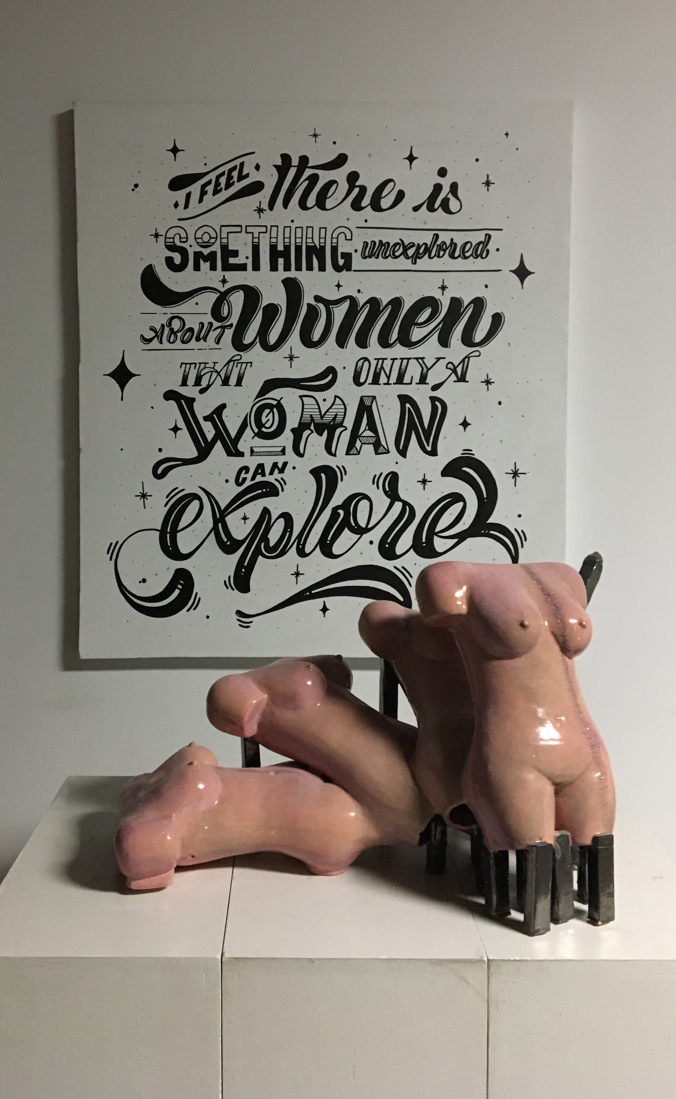 Typography and ceramic sculpture