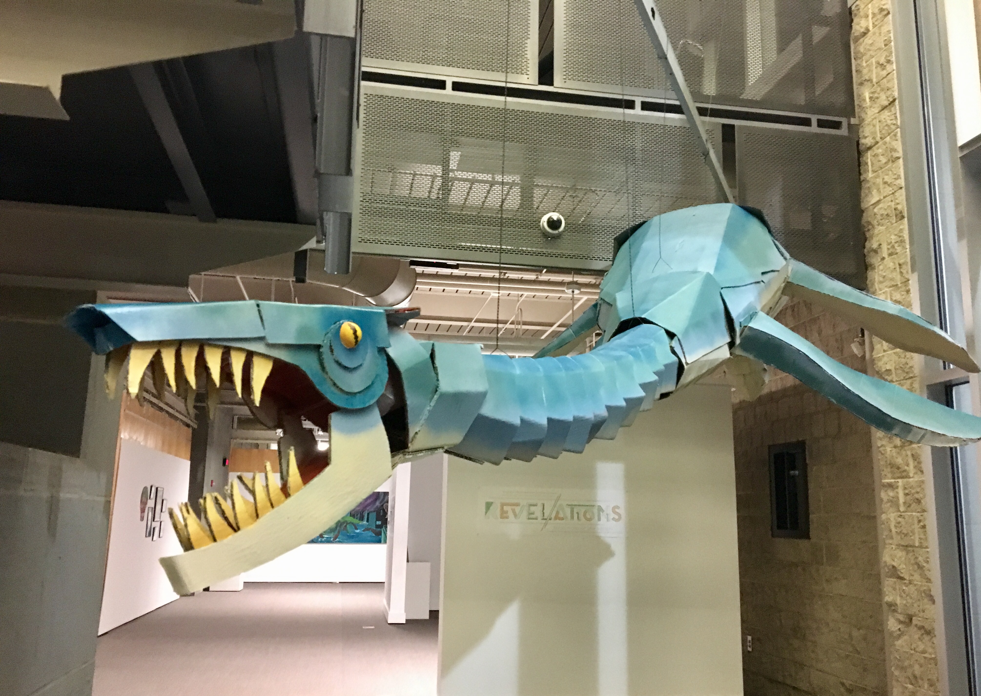 Cardboard sculpture creature