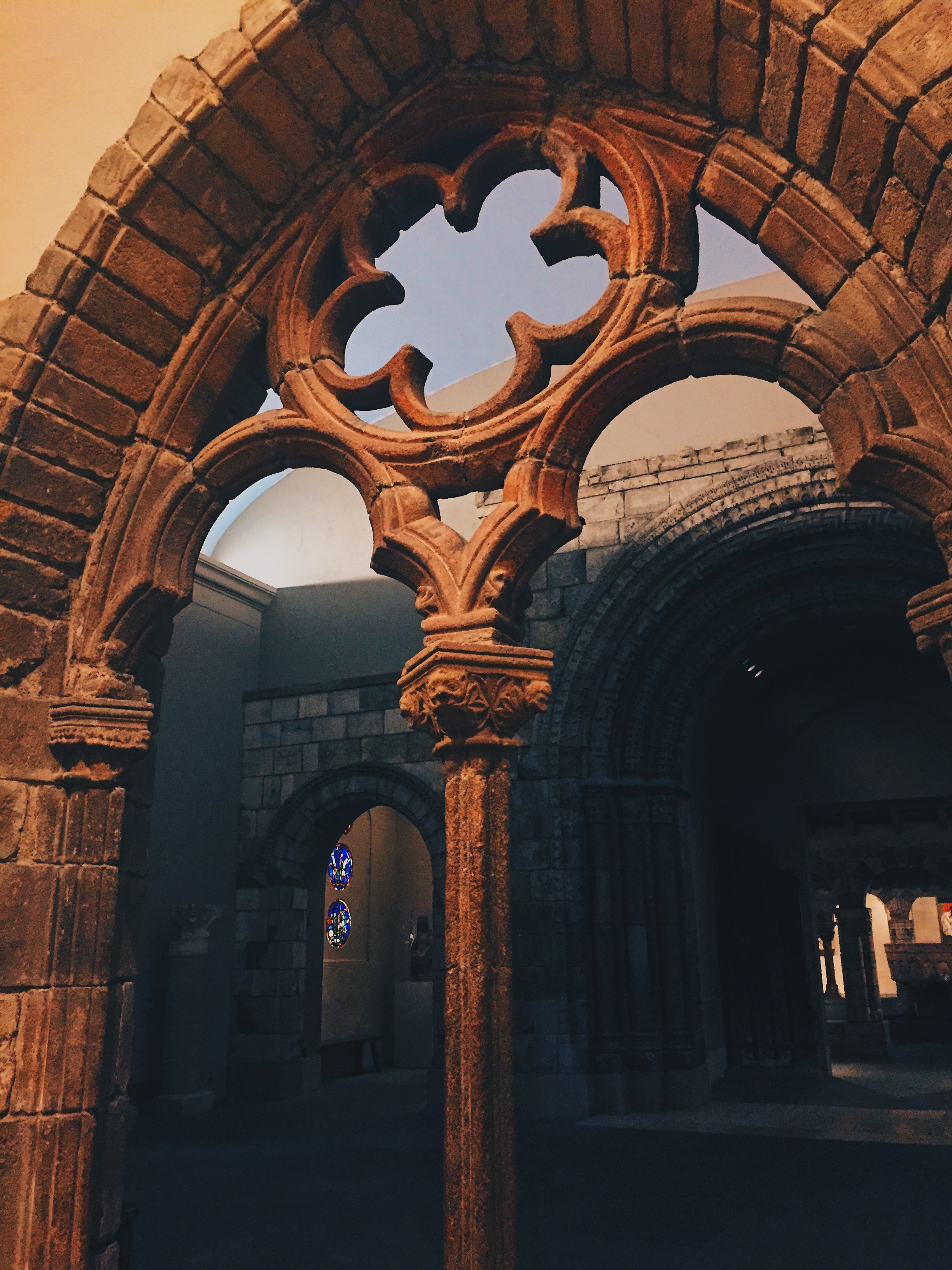 Inside decorative museum archway