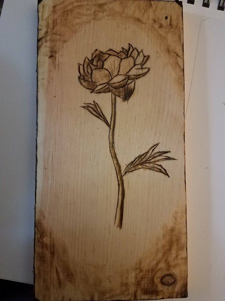 flower wood-burn