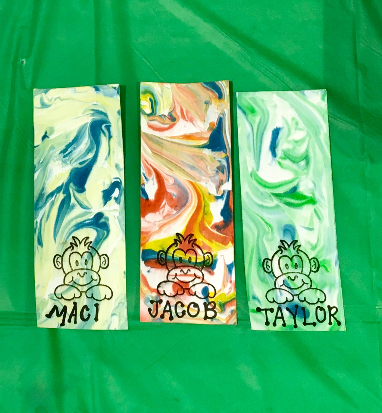 marbled bookmarks