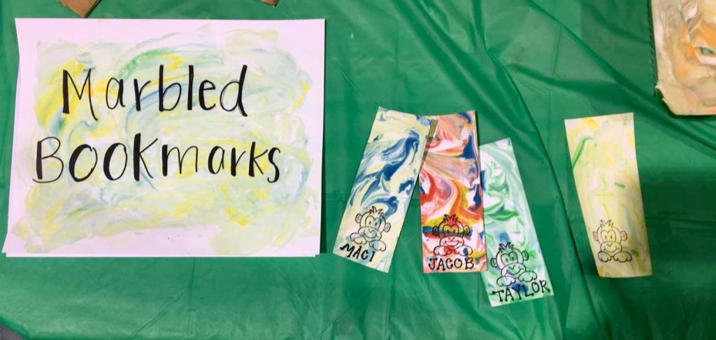 marbled bookmarks