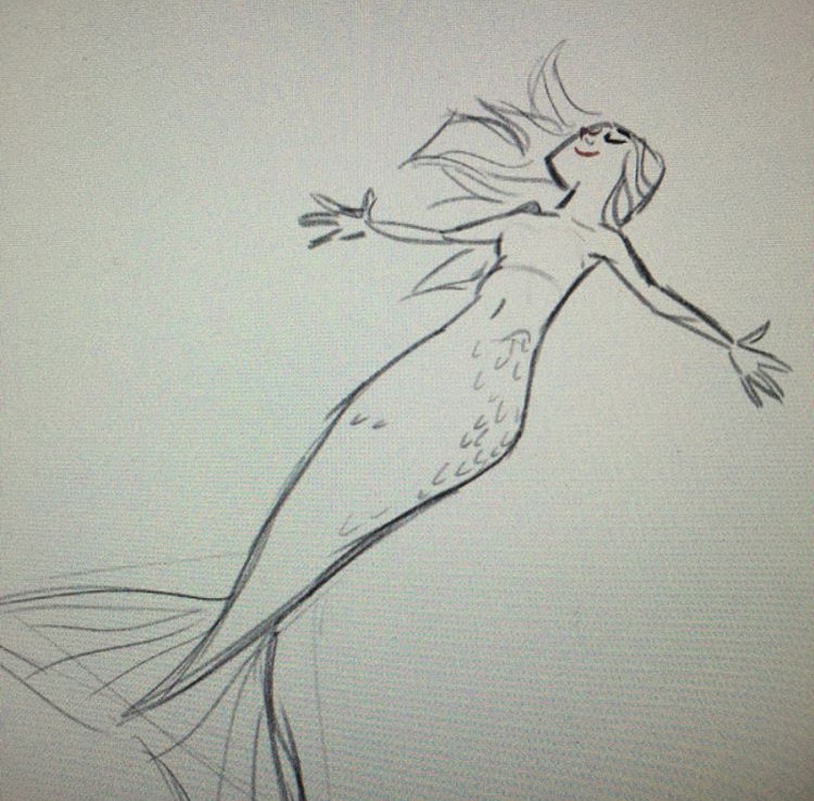 mermaid drawing sketch