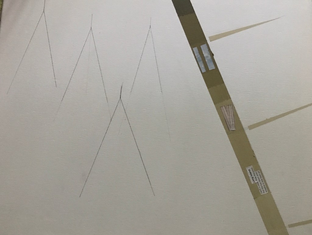 Sketch of piers onto canvas