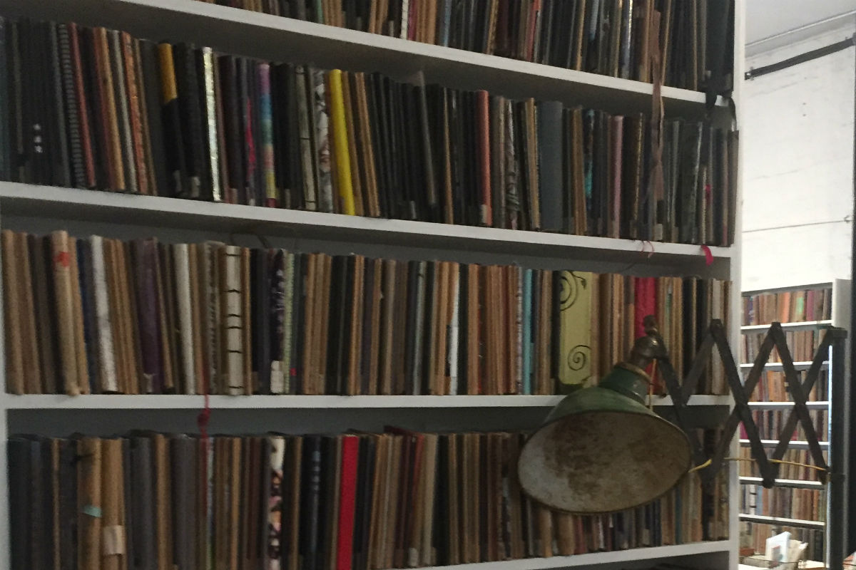 Sketchbooks with old lamp