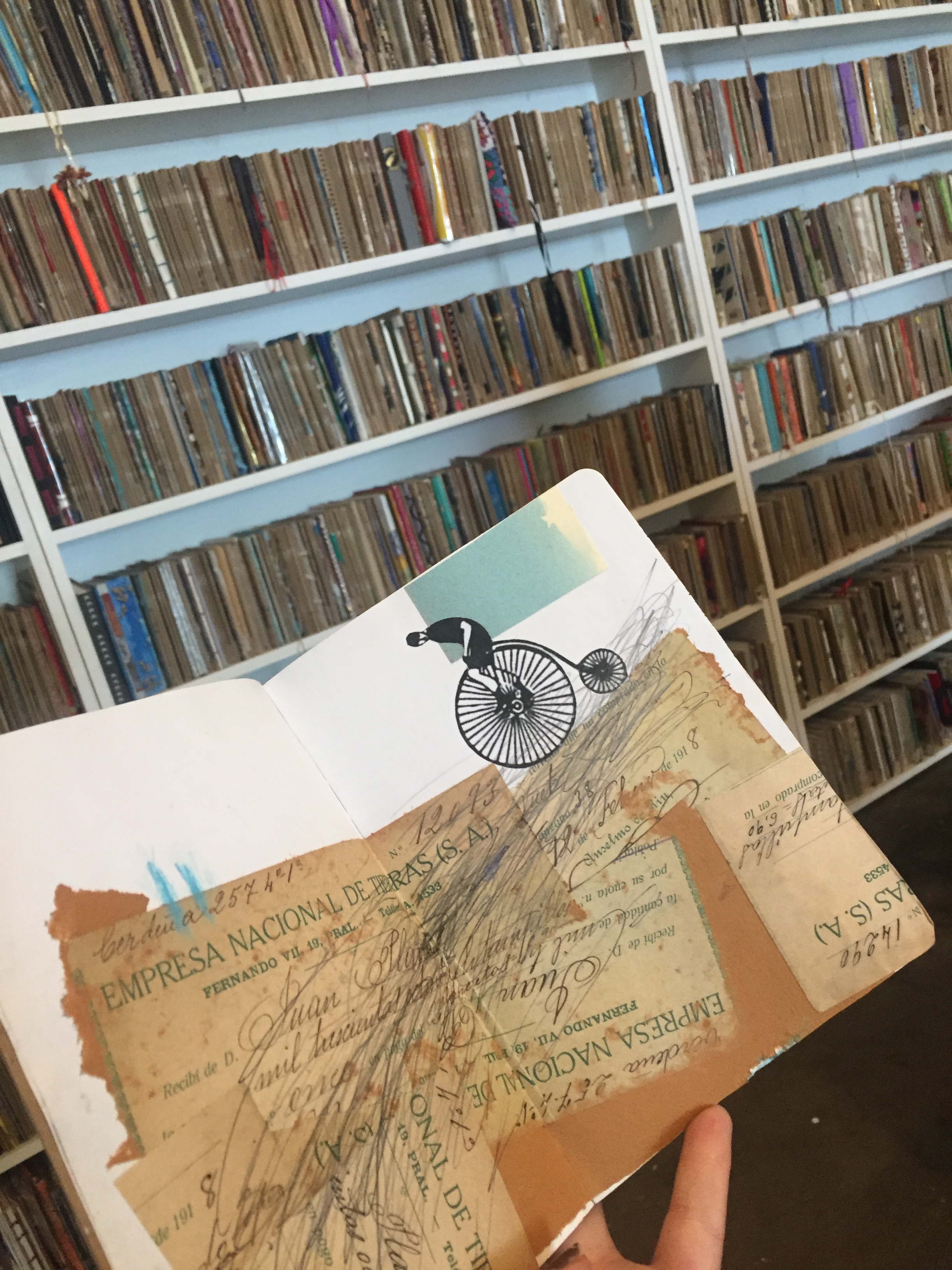 collage with biker on top