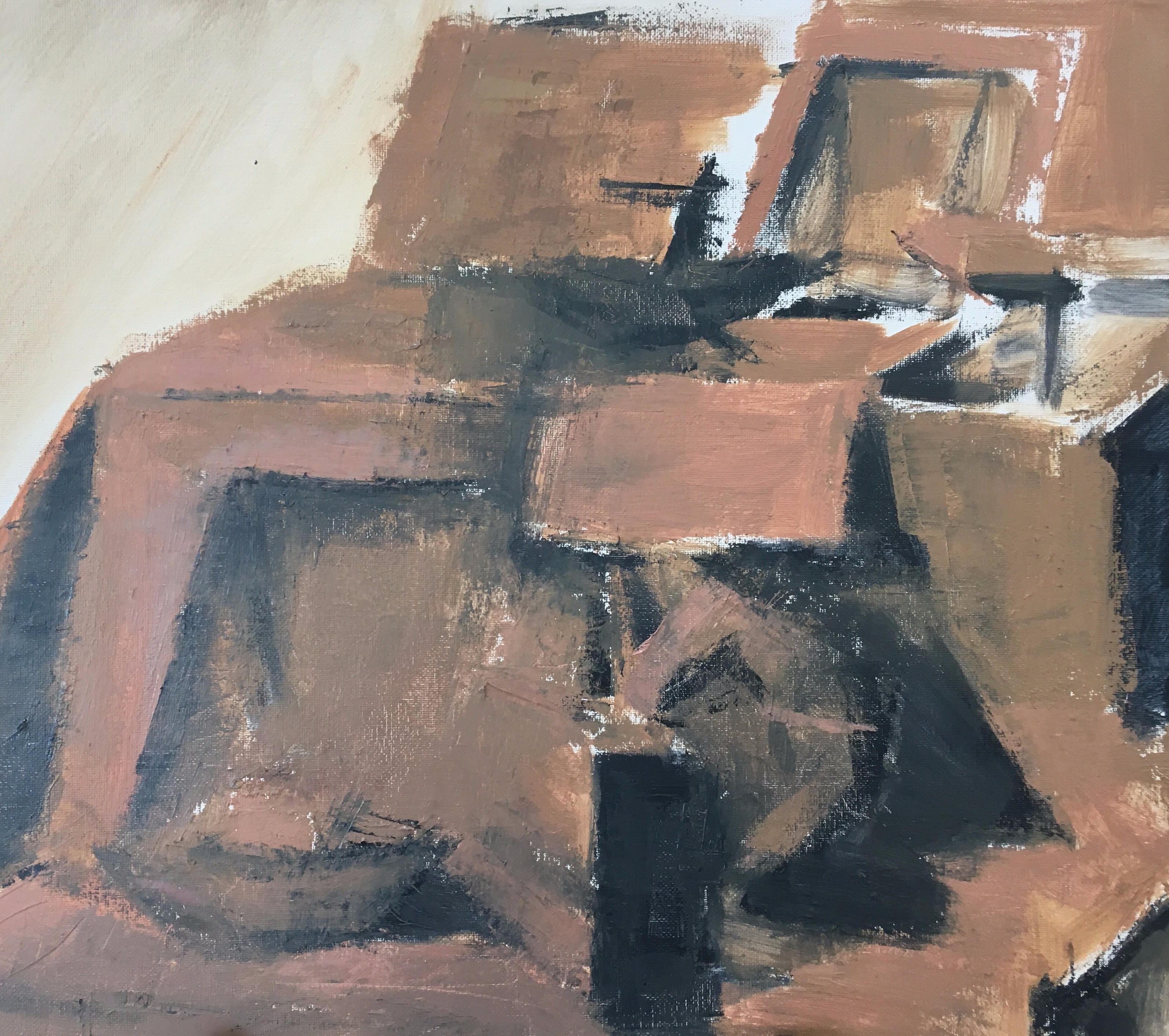 Still life created from composition lines. Mainly generalized shapes.