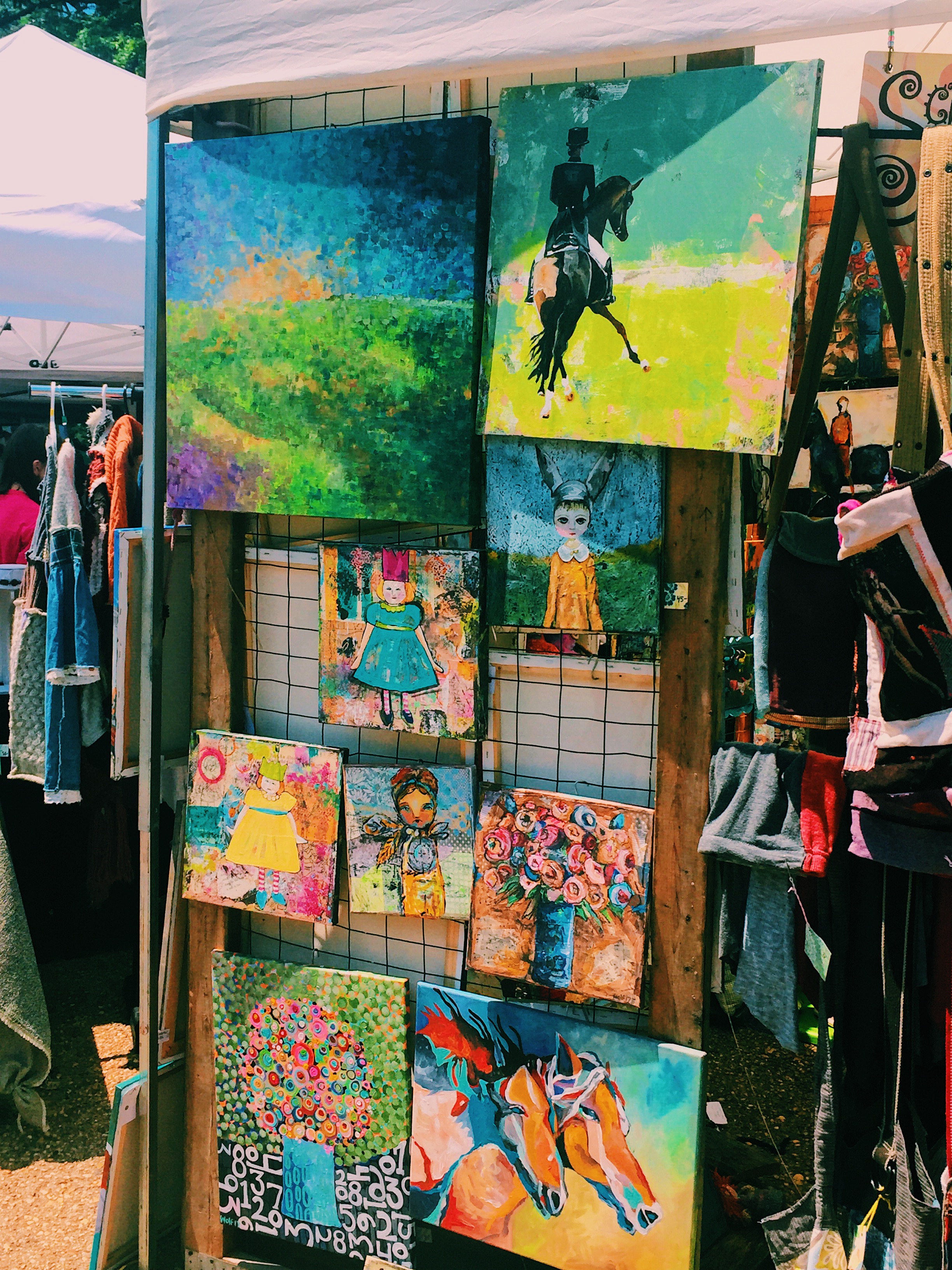 collage of colorful paintings