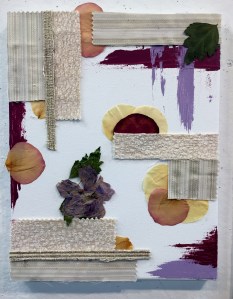 flower petals with beige fabric and paint