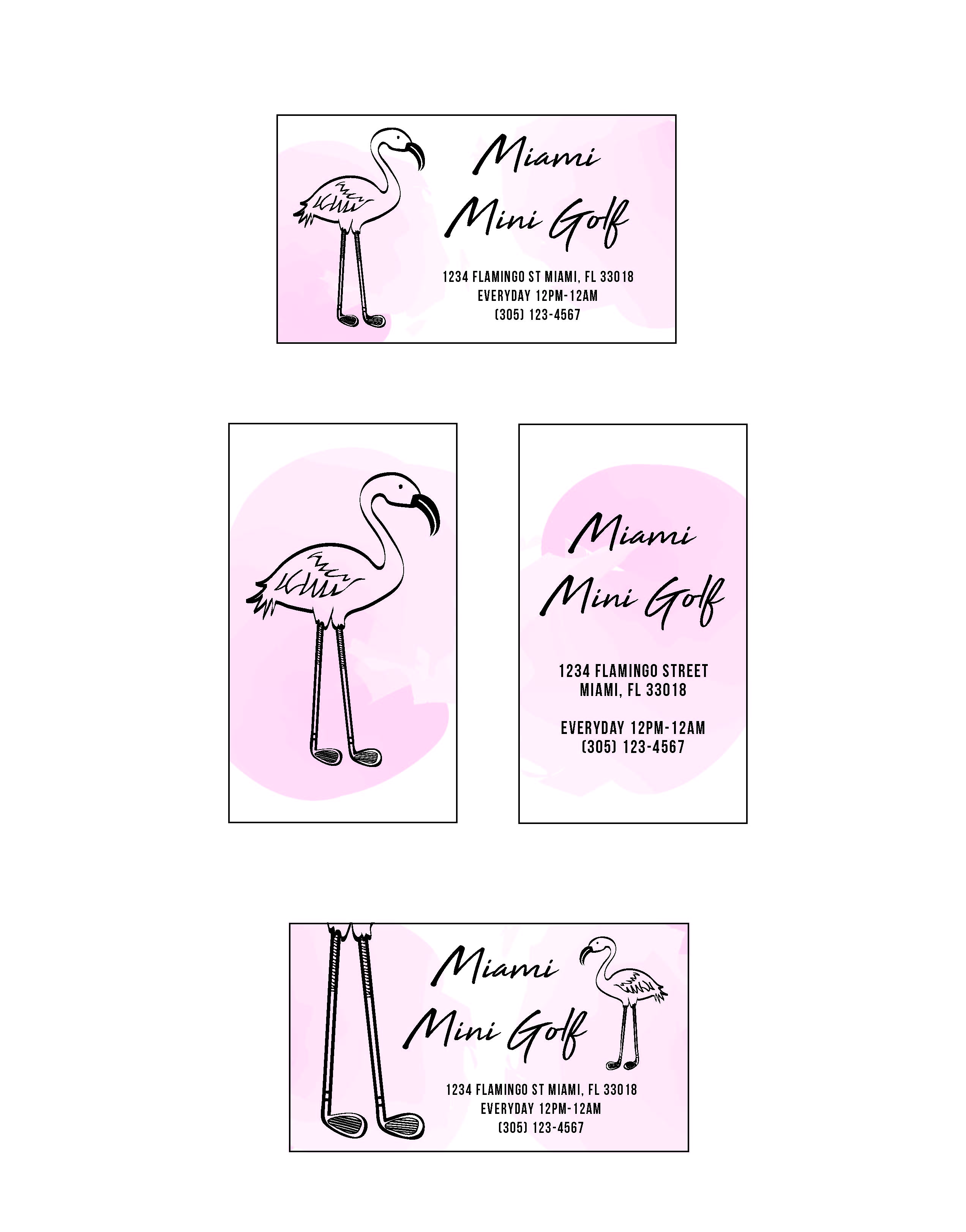 Miami Mini Golf Business Cards