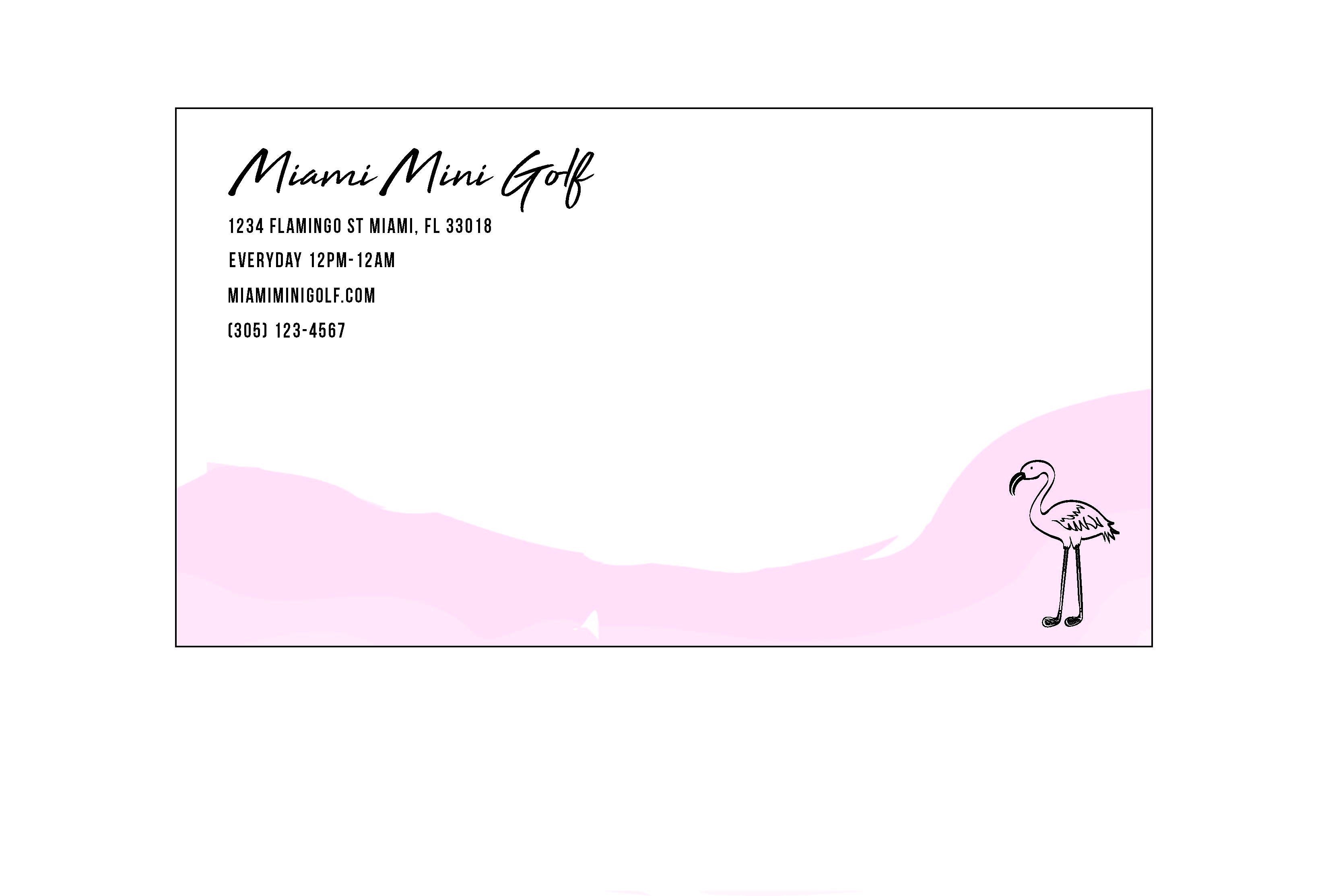 Miami Mini Golf Envelope