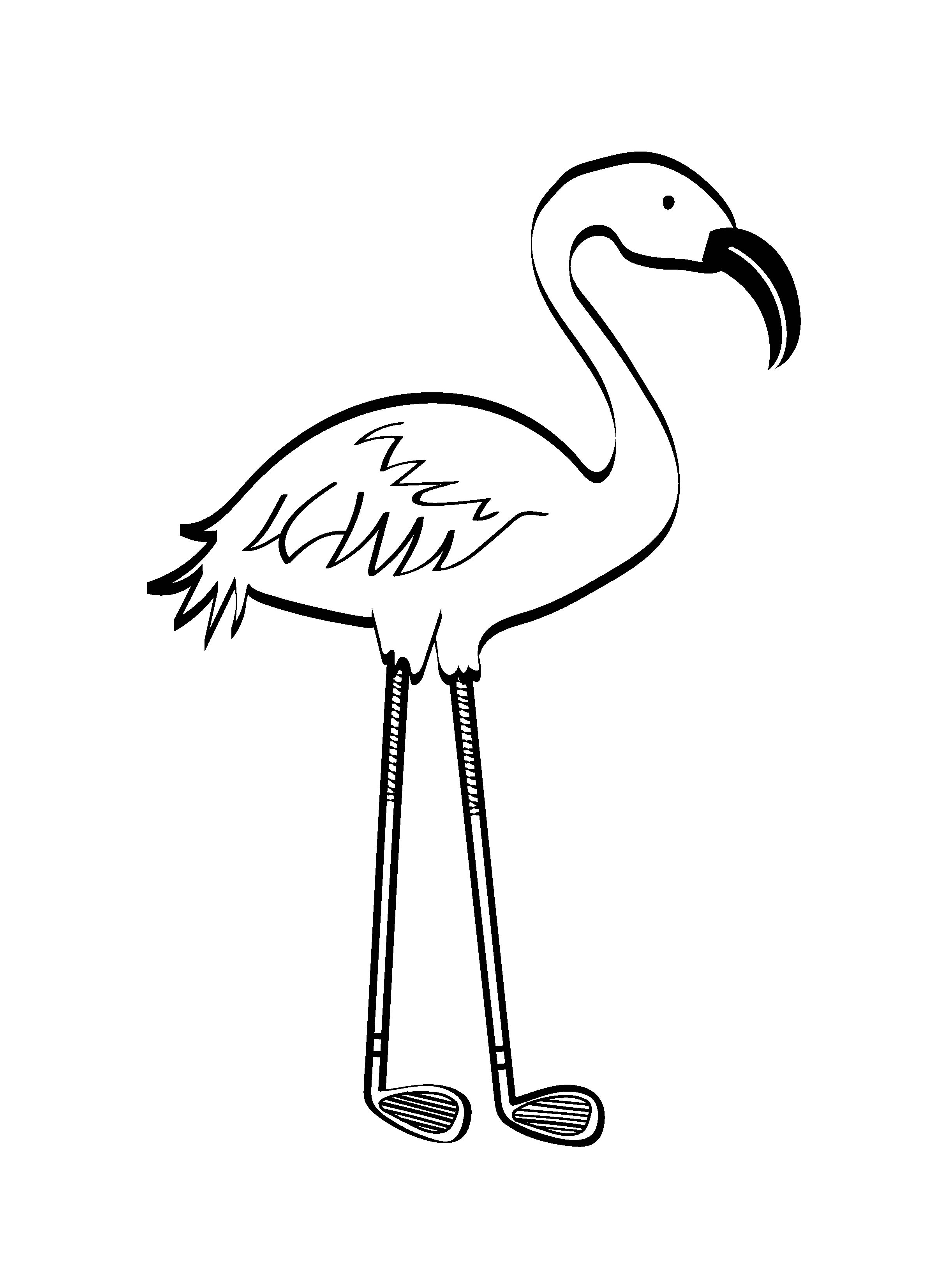 flamingo with gold clubs for legs