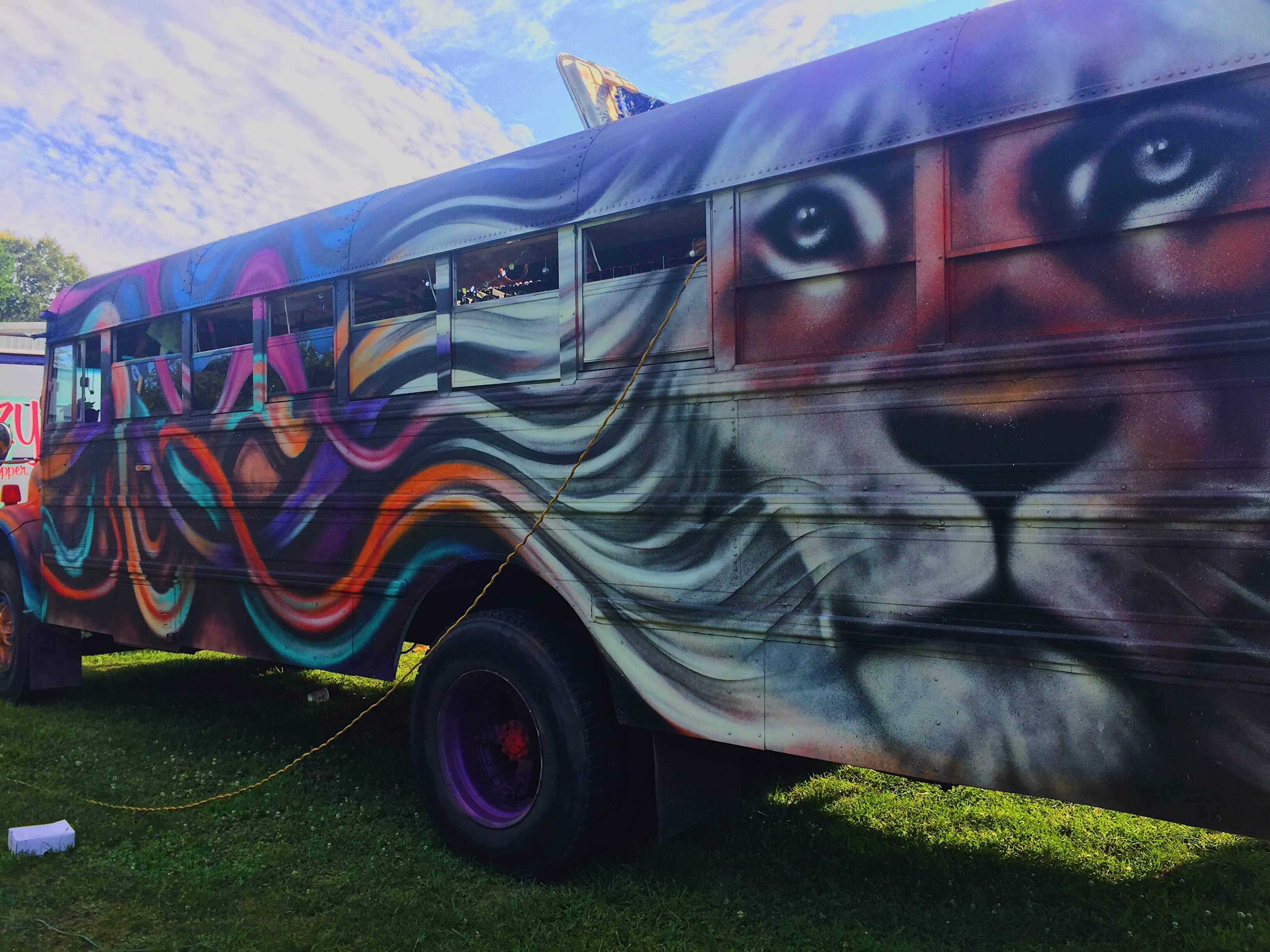lion face on a bus