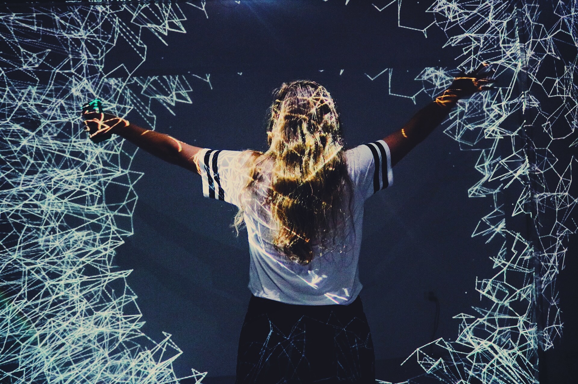 lights reacting to a persons arms moving