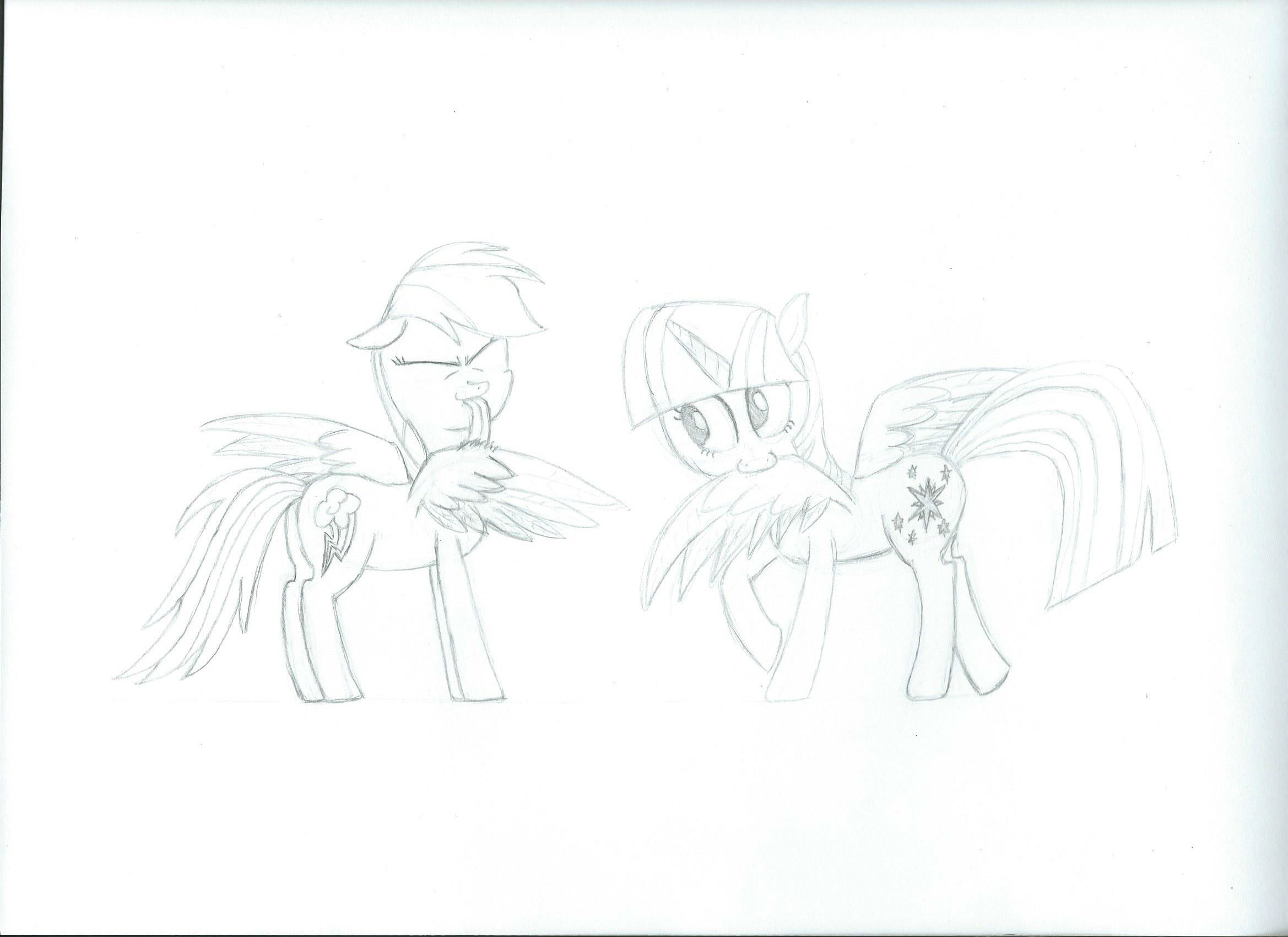 Preening Ponies (sketch)